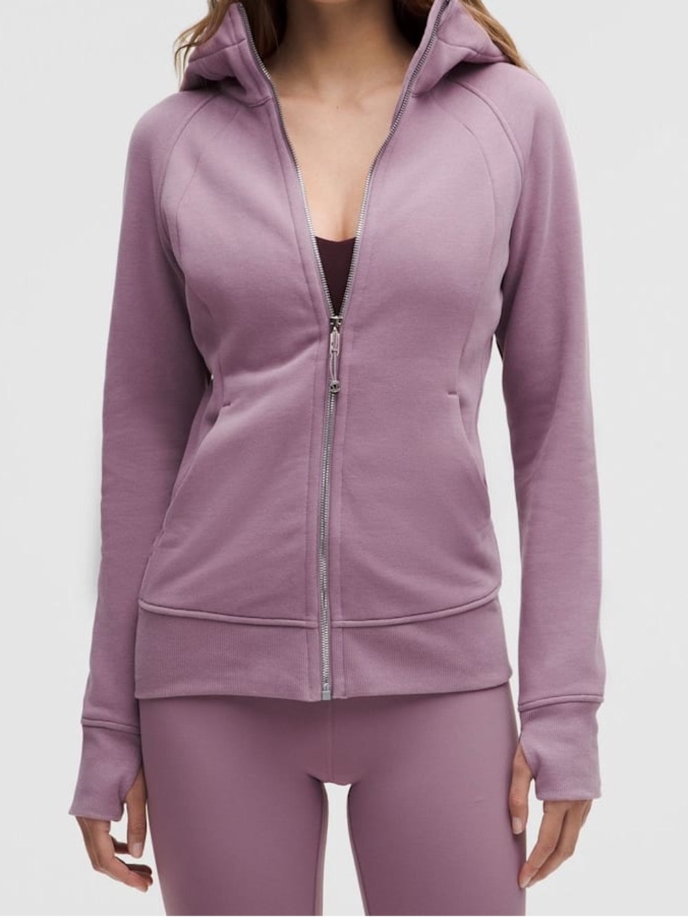 Lululemon Scuba Full-Zip Hoodie Lavender Lux / Mirror Silver sz 10